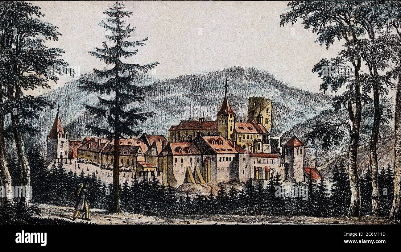 1590 c, Schloss Krivoklát ( Pürglitz ) , heute in Tschechien : BURGLITZ im RAKONITZERKREIS . Sir Edward Kelly war ein Assistent der britischen Okkultisten, Alchemist und Medium Spiritist JOHN DEE ( 1527 - 1608 ) zusammen reiste nach Prag, wo Kelly wurde von Kaiser Rudolph II. Habsburg (zwei Mal: In 1589 und 1595). Das Gefängnis war in Most, in Burg Pürglitz (was der deutsche Name für den böhmischen Hrad Krivoklát ist). - ALCHEMIE - ALCHIMIE - ALCHIMIE - ALCHIMISTA - MEDIUM - SEDUTE SPIRITICHE - MEDIANITÀ - SPIRITUALIST - OCCULTO - OCCULTISTA - OKKULT - MAGO - MAGIA - MAGIER - PARAP Stockfoto
