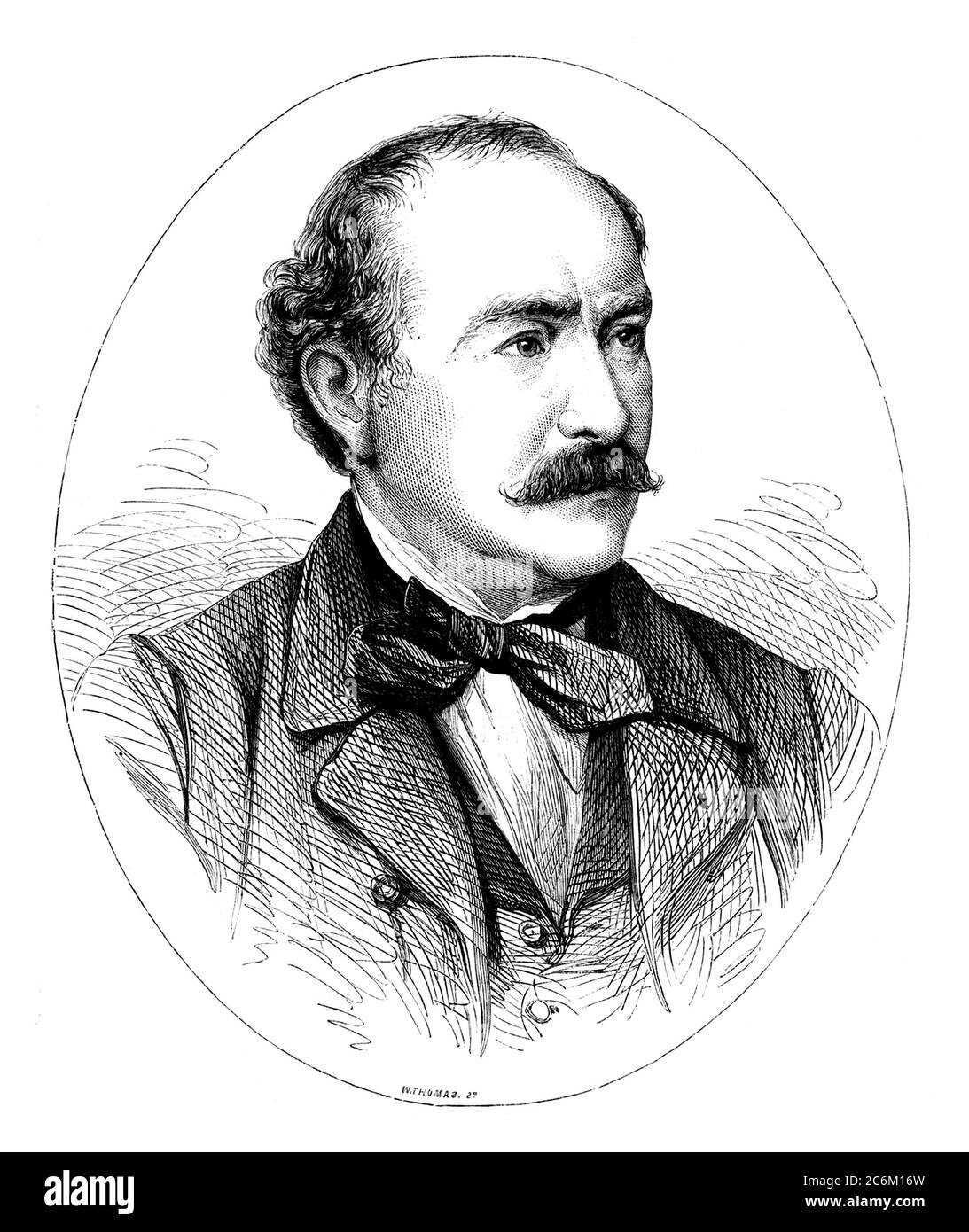 1870 ca. , München , DEUTSCHLAND : der deutsche Schriftsteller Friedrich Wilhelm HACKLANDER ( Hackländer , Hacklaender , 1816 - 1877 ). Porträt gestochen von William Thomas . - SCRITTORE - ROMANTIKISMO - REALISMO - PORTRAIT - RITRATTO - GESCHICHTE - FOTO STORICHE - BAFFI - SCHNURRBART - LETTERATURA - LITERATUR --- ARCHIVIO GBB Stockfoto