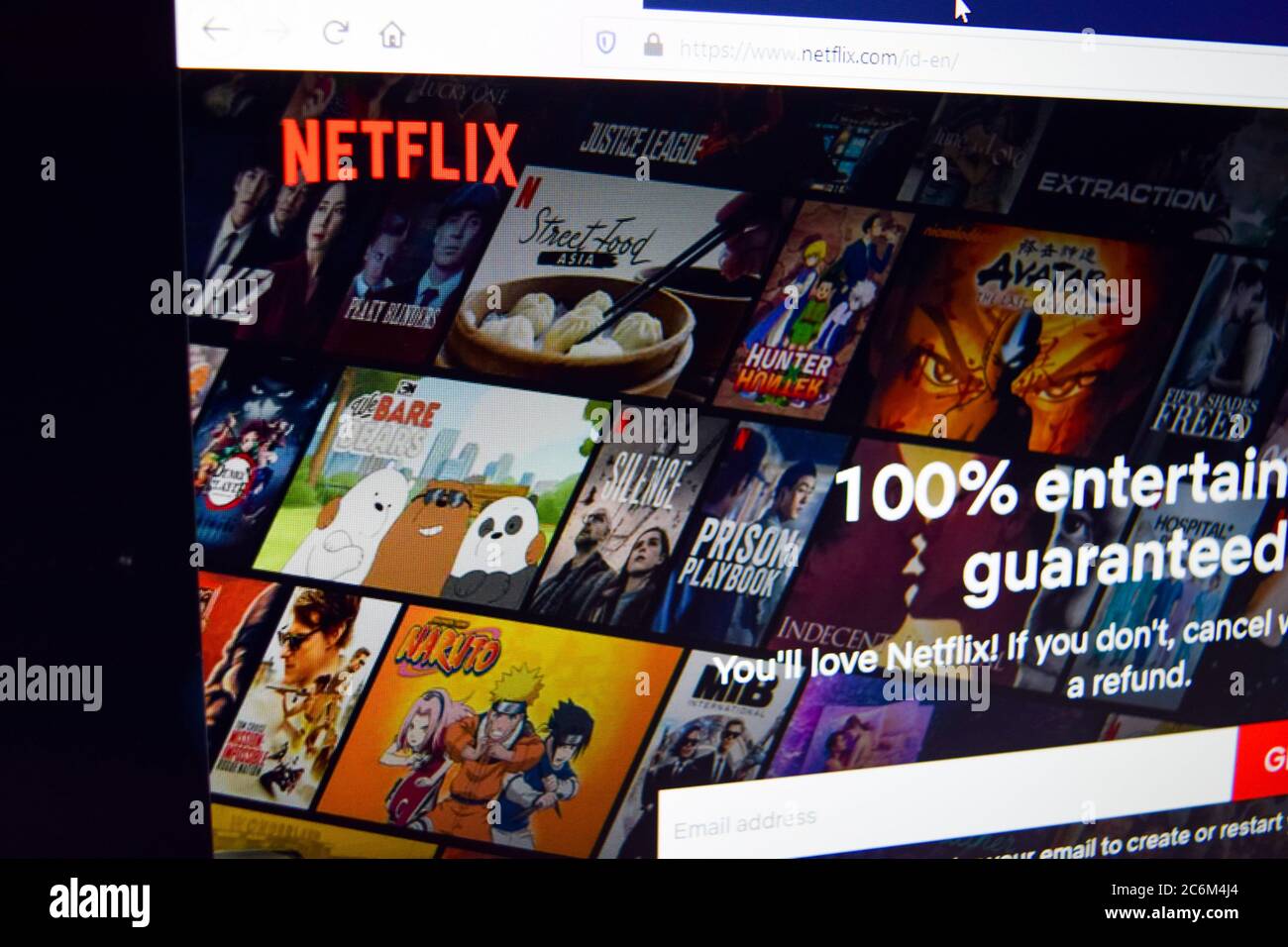 Netflix Homepage. Netflix Inc. Ist ein US-amerikanisches multinationales Entertainment-Unternehmen, das am 1997 gegründet wurde. Bekasi, Juli 11 2020 Stockfoto