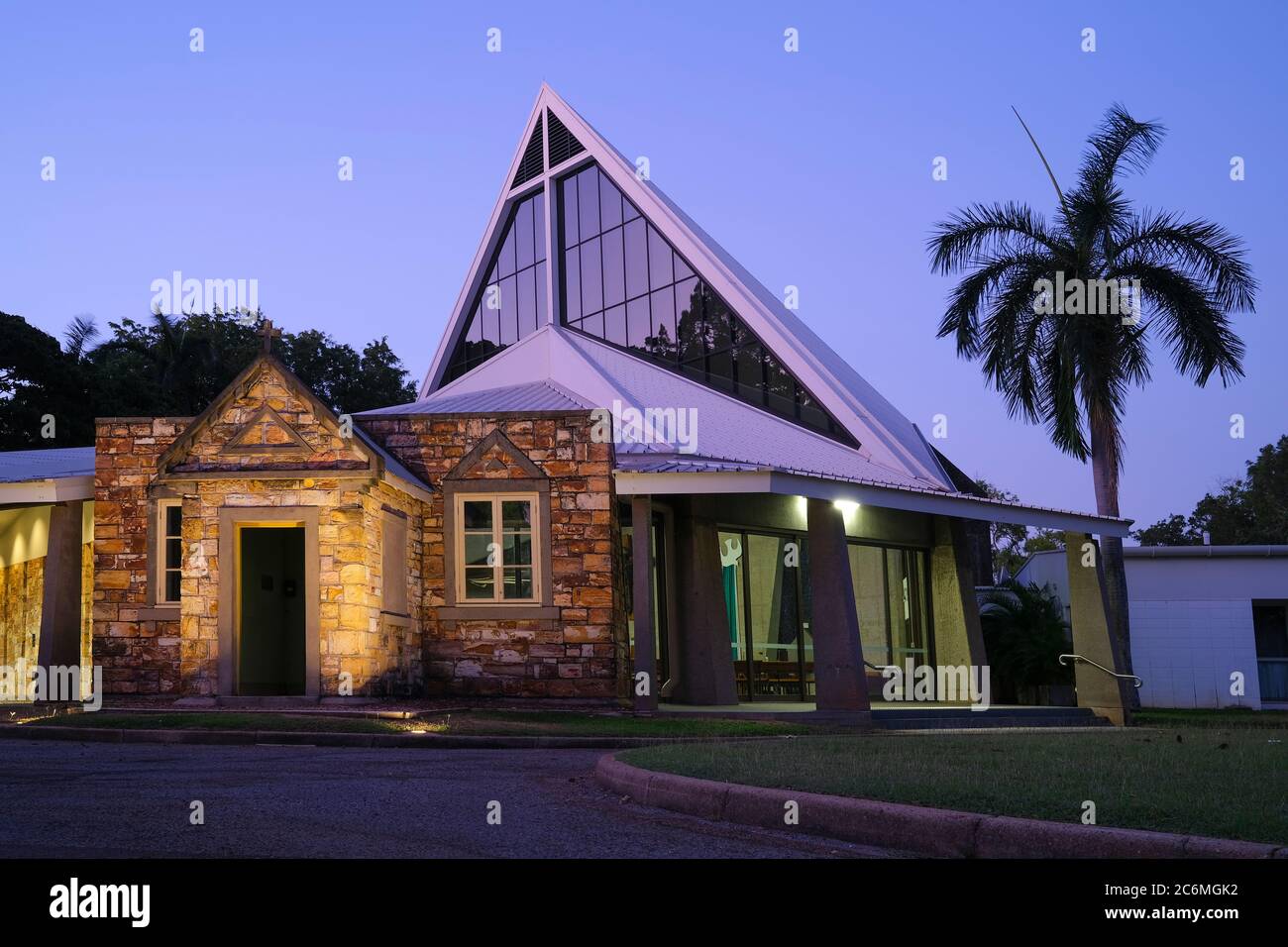 Christ Church Cathedral bei Nacht, in Darwin, Northern Territory, Australien Stockfoto