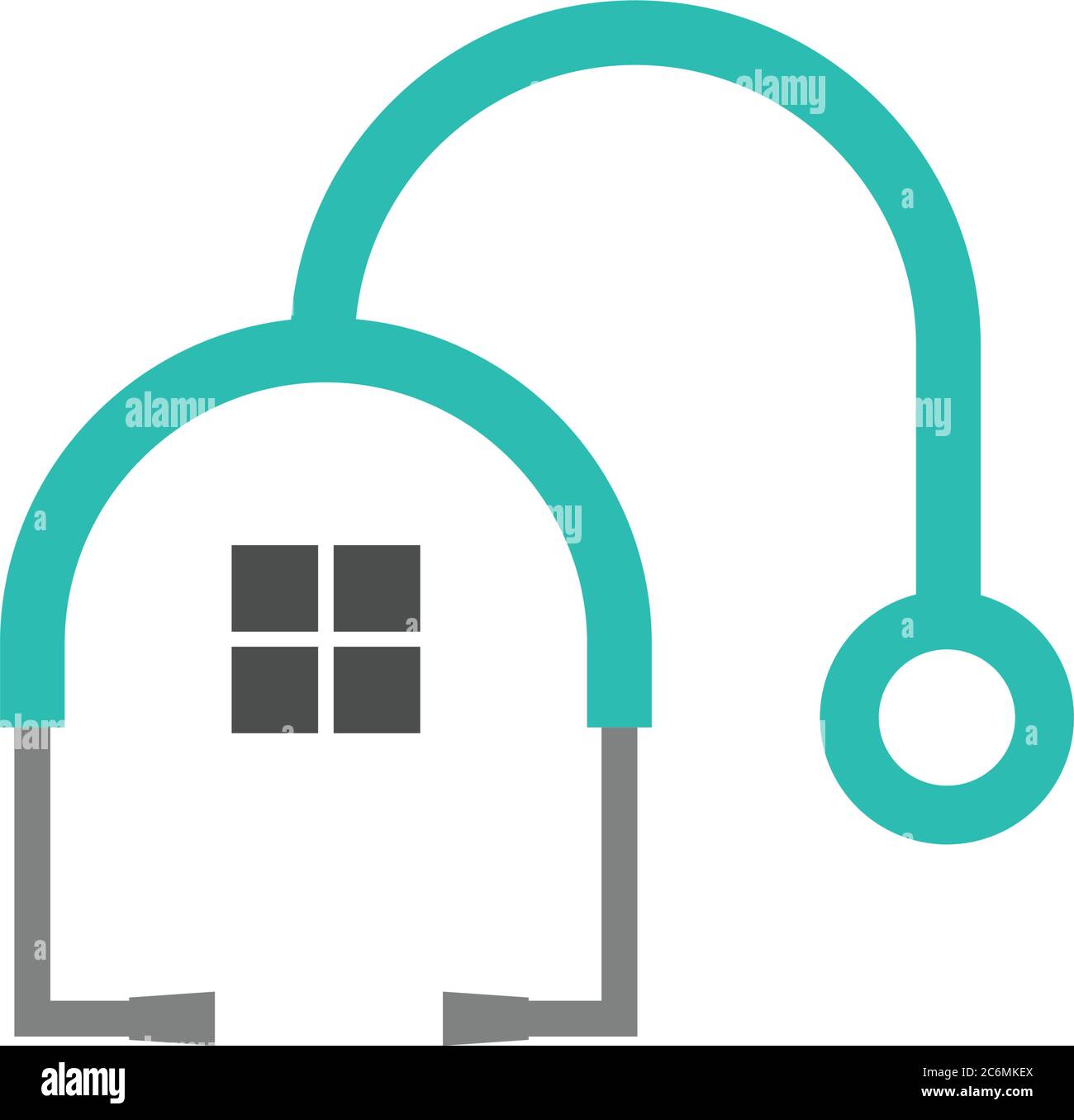 Stethoskop und gesundes Haus Stock Vektor