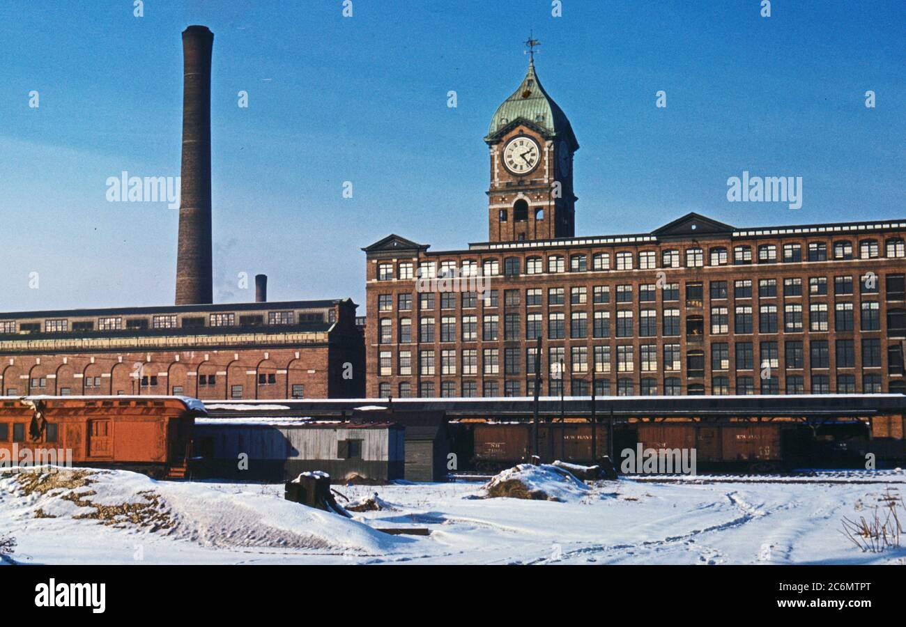 Waggons- und Fabrikgebäude in Lawrence, Massachusetts Januar 1941 Stockfoto