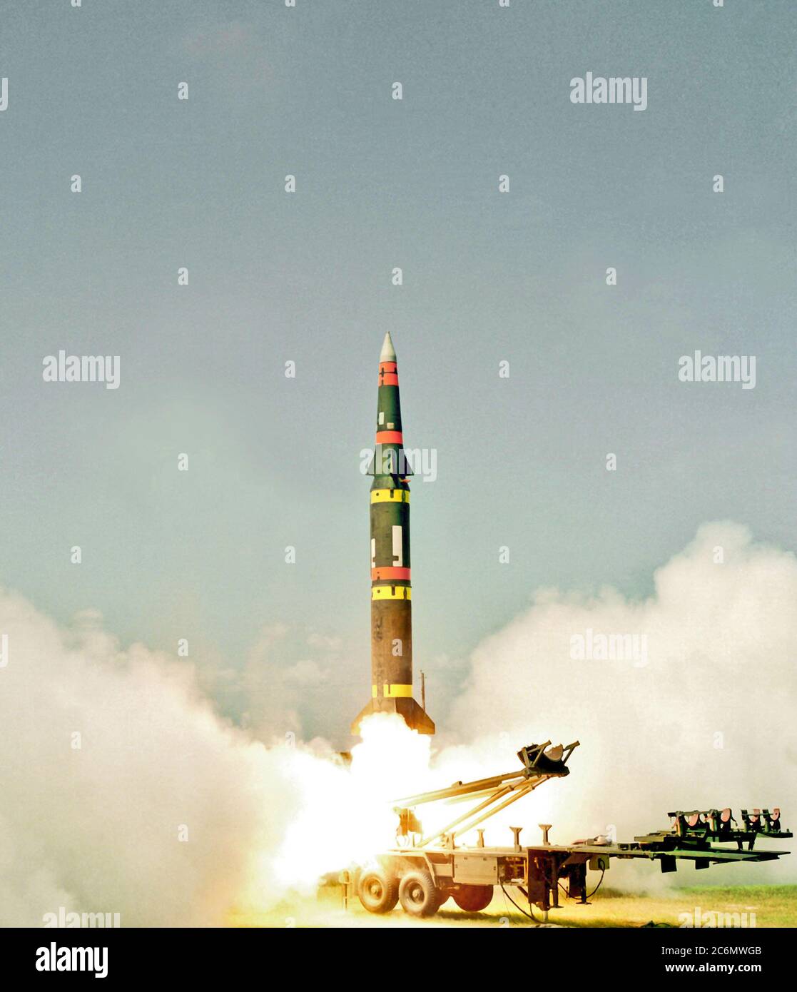 Ein Pershing-II-Rakete ist Battlefield Unterstützung durch die US-Armee