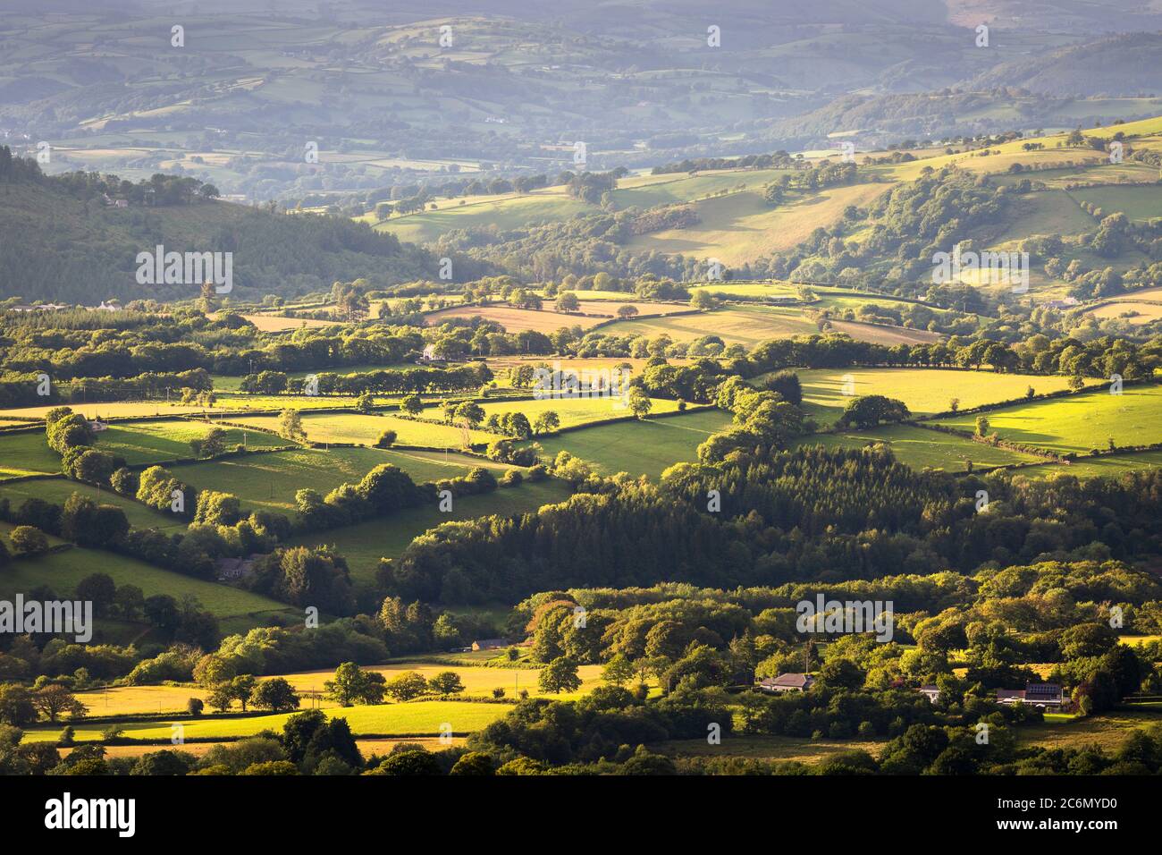 Felder und Ackerland von South Wales Stockfoto