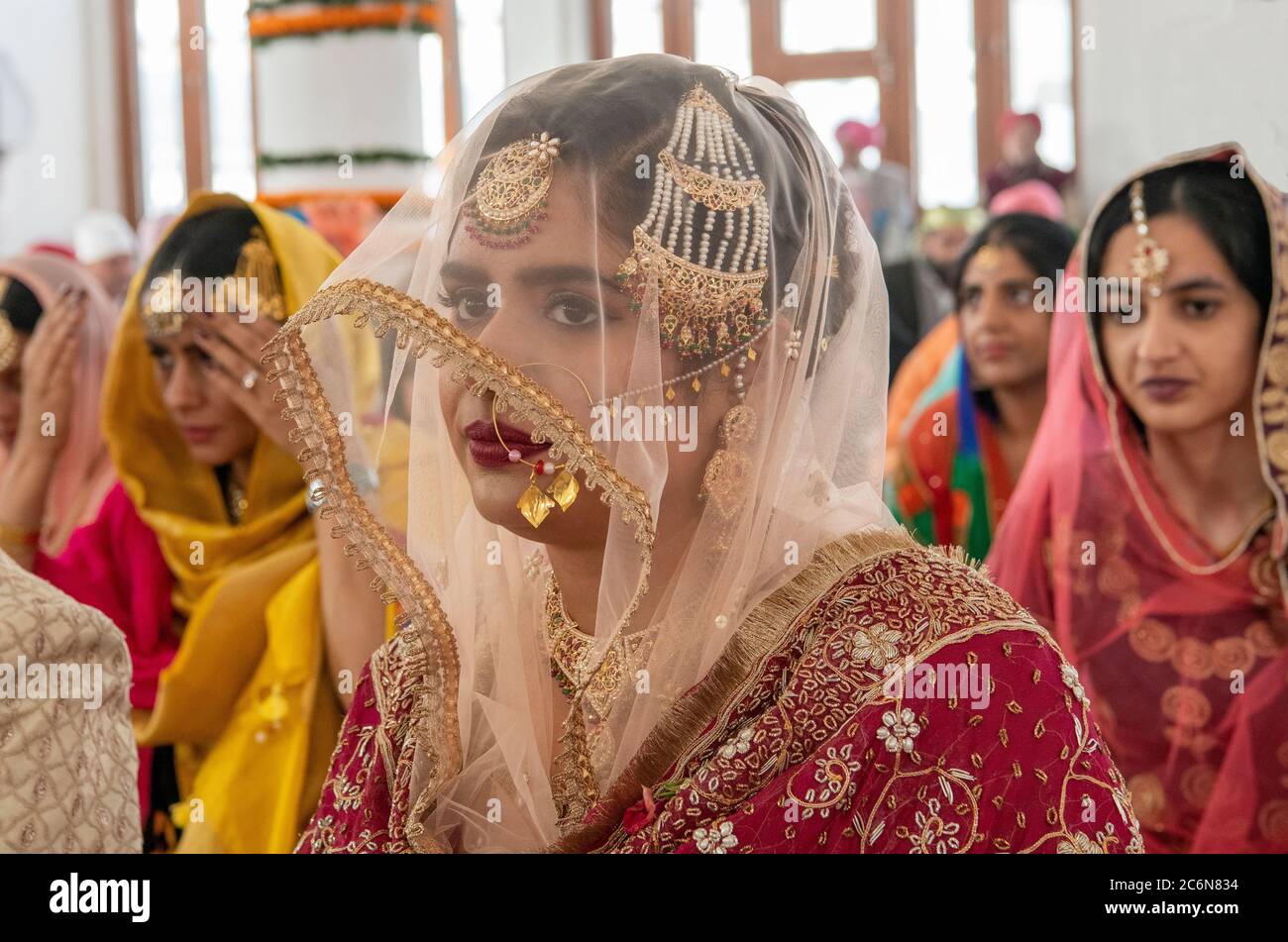Die Braut Sikh Hochzeit Punjab Indien Stockfoto