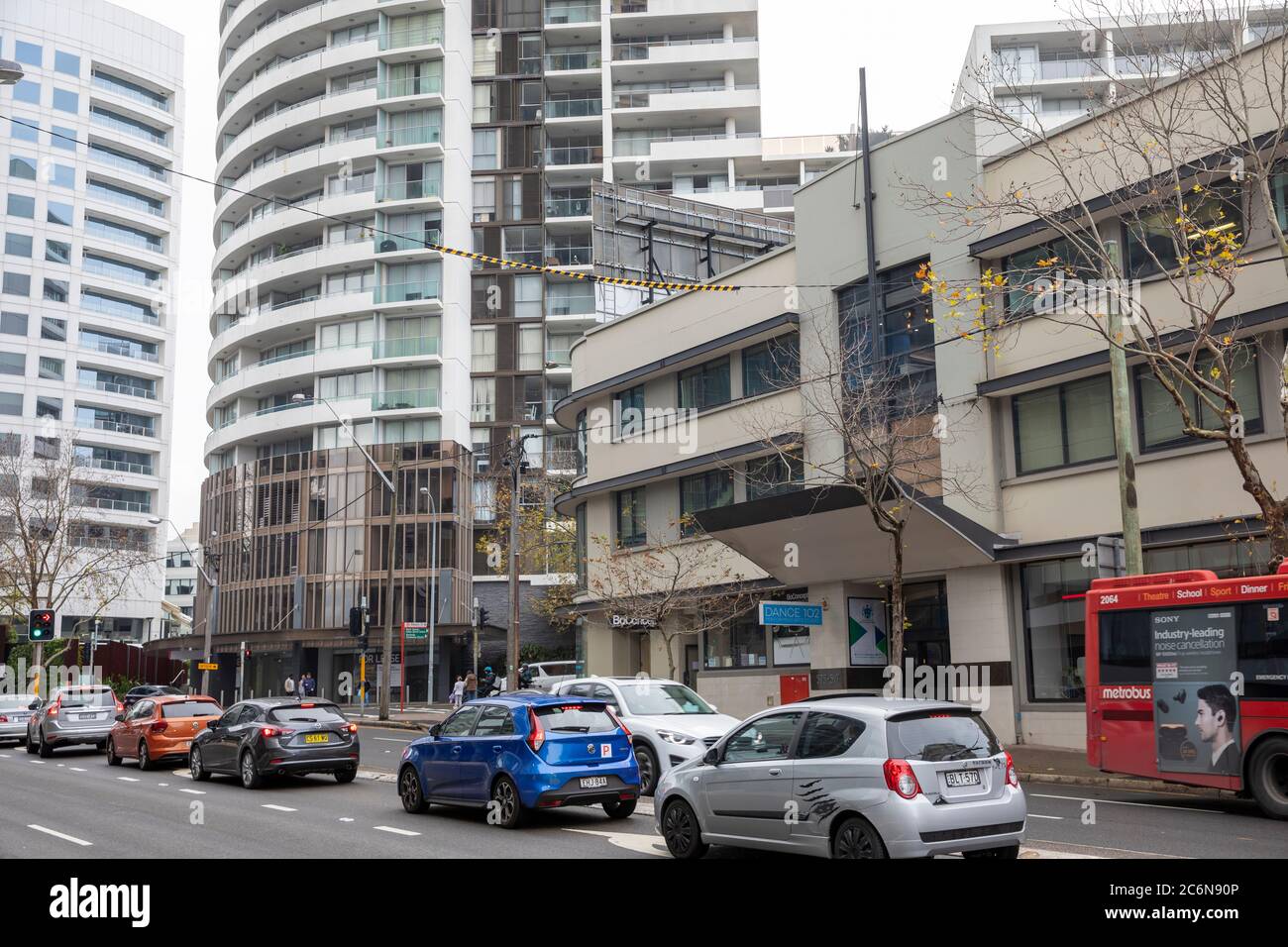 St. Leonards im Norden von Sydney und Stadtentwicklung entlang der Pacific Highway, Sydney, Australien Stockfoto