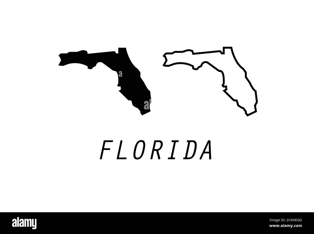 Florida Karte umreißen US-Staat Vektor Illustration Stock Vektor