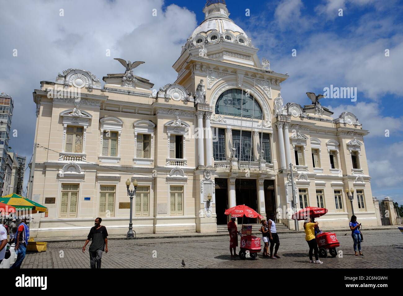 Salvador Bahia Brasilien - Rio Branco Palast und Platz Tomé de Souza Stockfoto