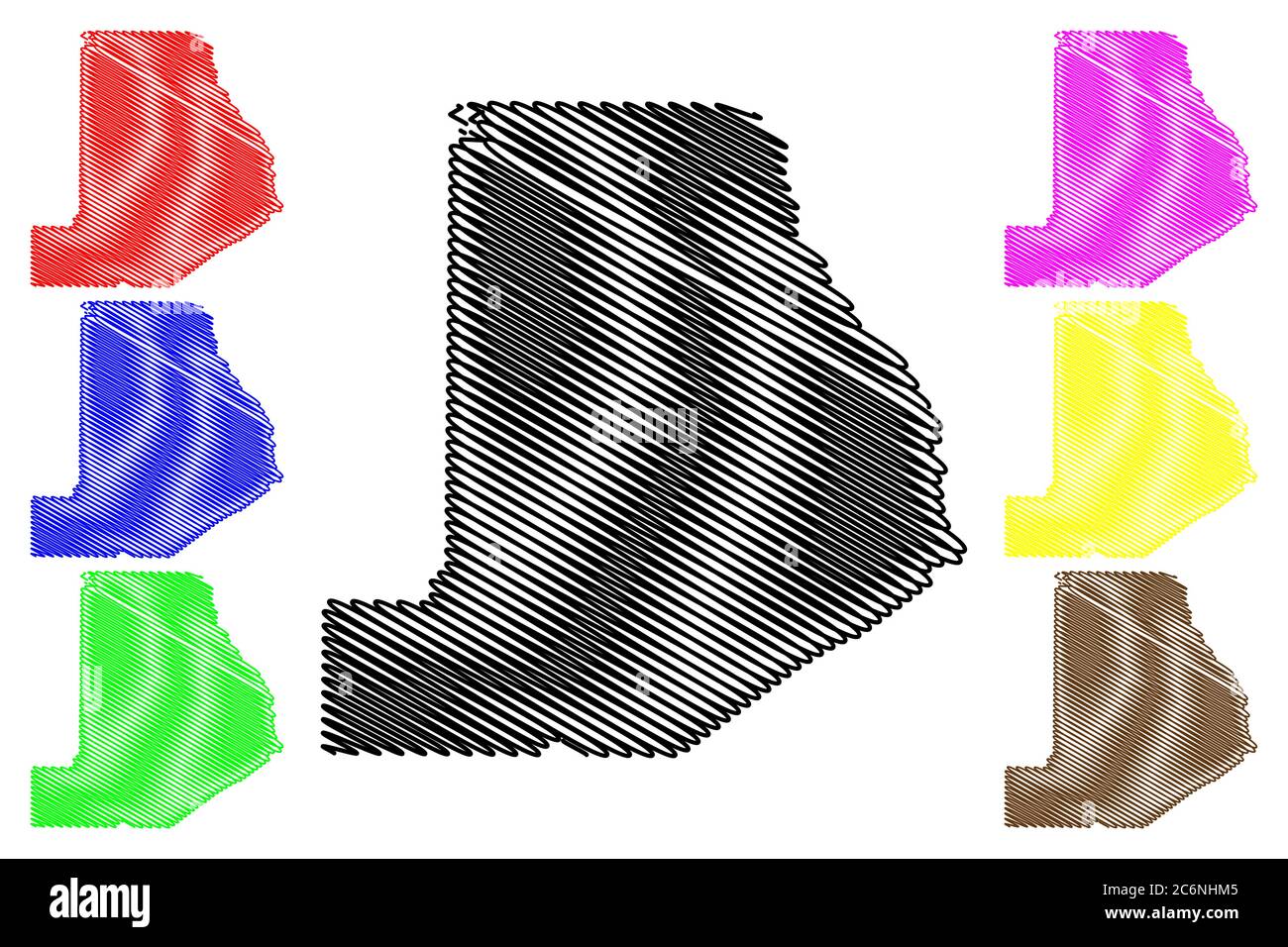 Monroe County, Georgia (US County, United States of America,USA, US, US) Karte Vektorgrafik, Skizze mit Kritzeleien Monroe Karte Stock Vektor