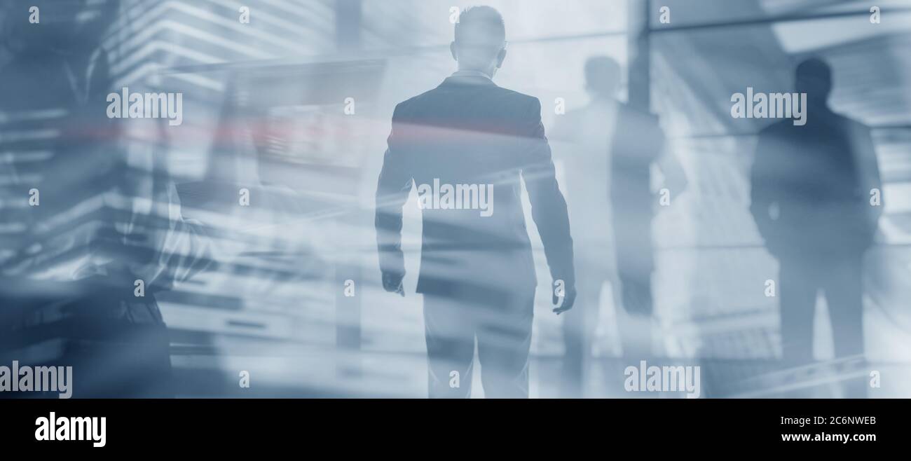 People Team Corporate Silhouette. Abstrakter Geschäftshintergrund. Stockfoto