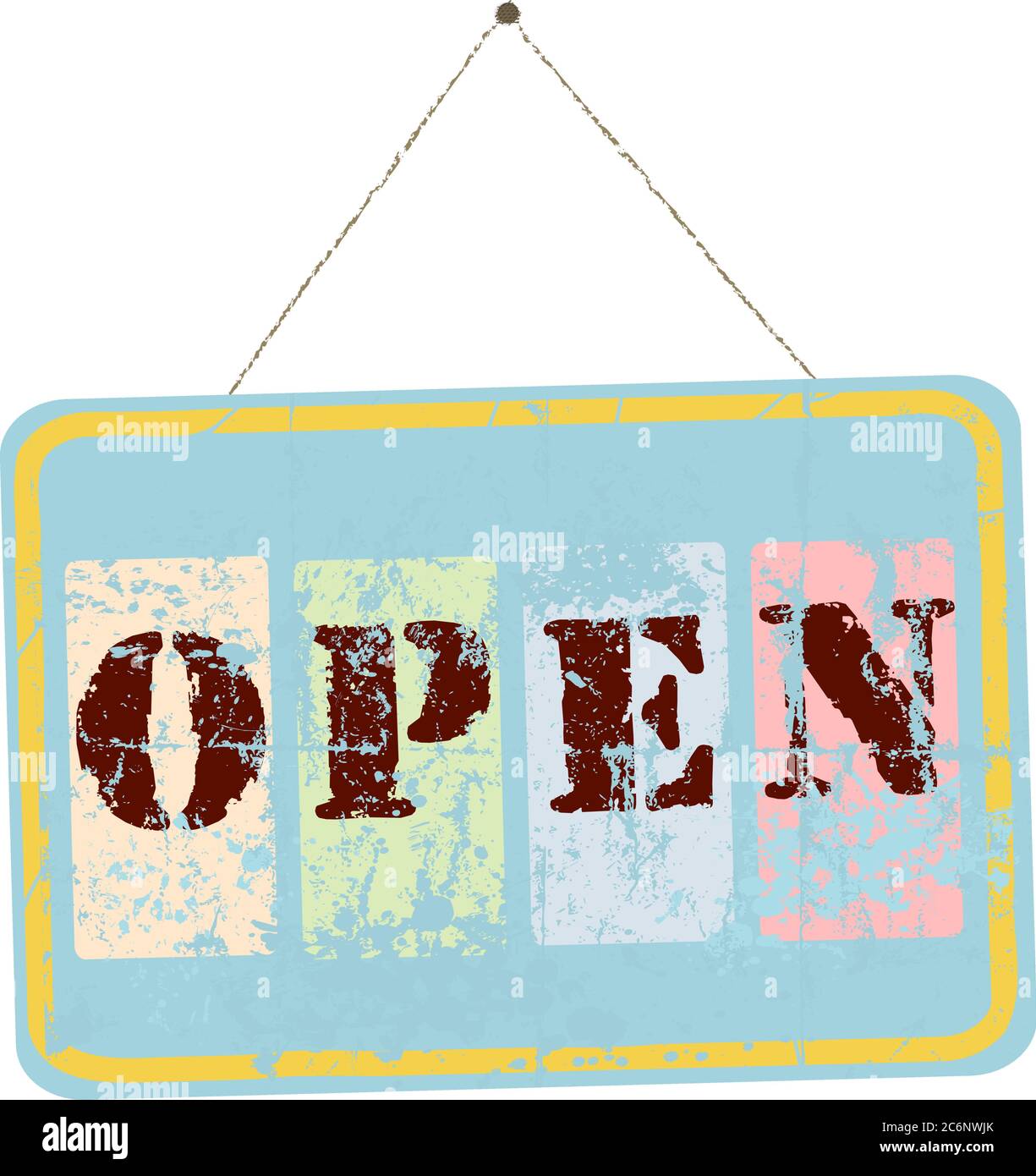 Schild auf Blackbord öffnen, Vektordarstellung Stock Vektor