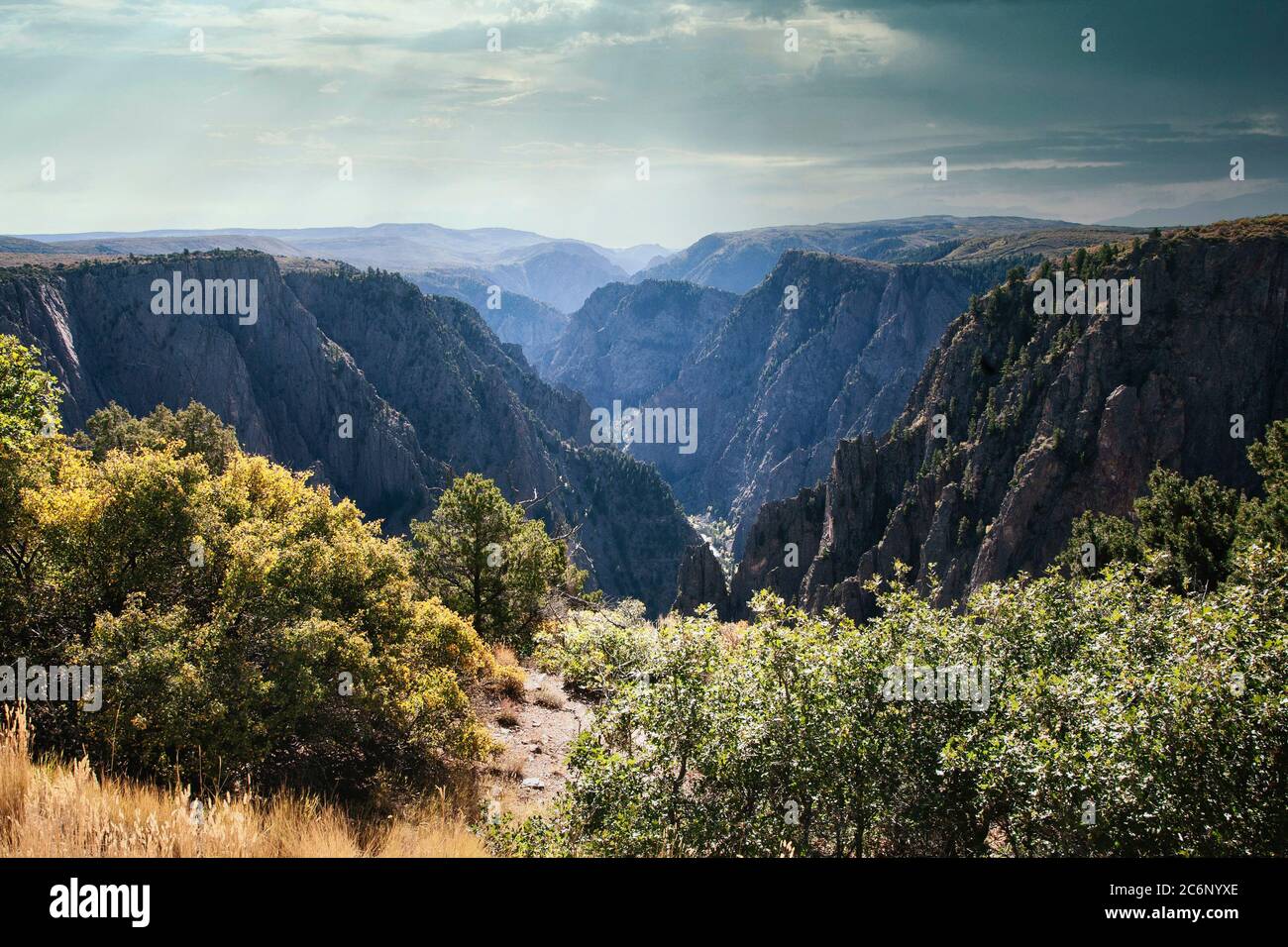 Der Black Canyon National Park enthält einen steilen, meist untraveld Canyon im Westen Colorados. Stockfoto