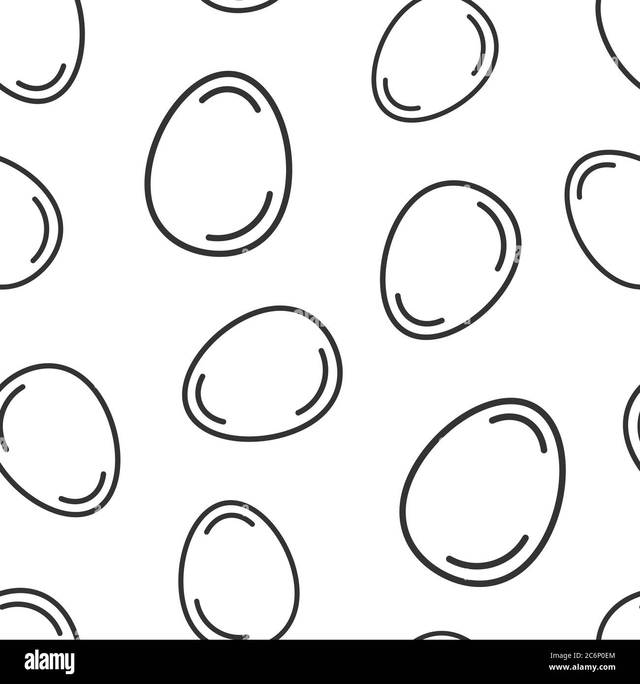 Ei-Ikone in flacher Form. Vektorgrafik Frühstück auf weißem, isoliertem Hintergrund. Eggshell nahtlose Muster Business-Konzept. Stock Vektor
