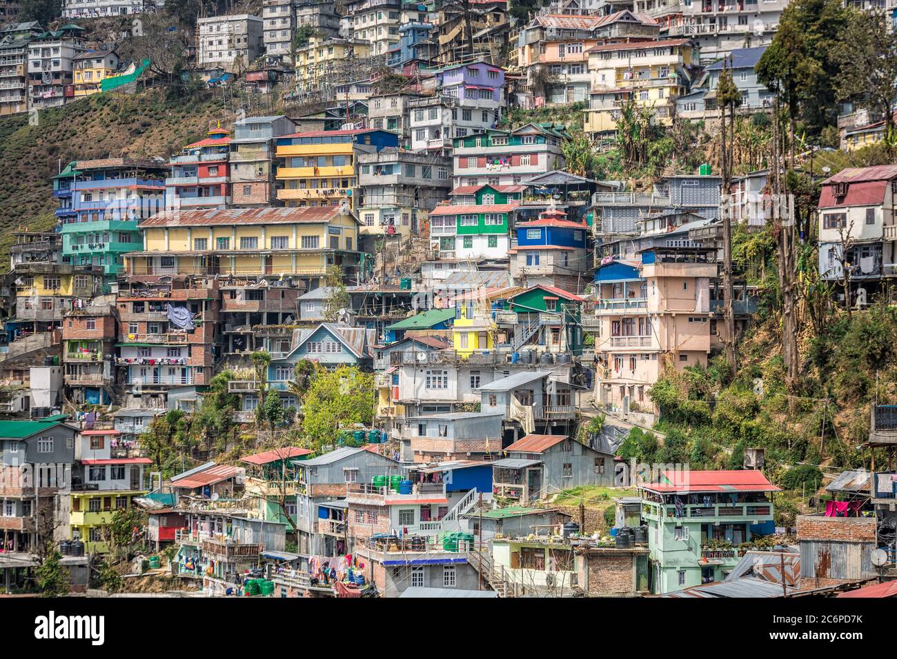 Blick auf Daarjeeling Stadt in westbengalen, Indien Stockfoto