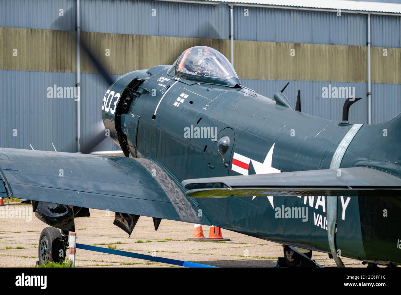 Flugplatz North Weald: Douglas A-1D Skyraider (AD-4NA) C/N 7722 Stockfoto