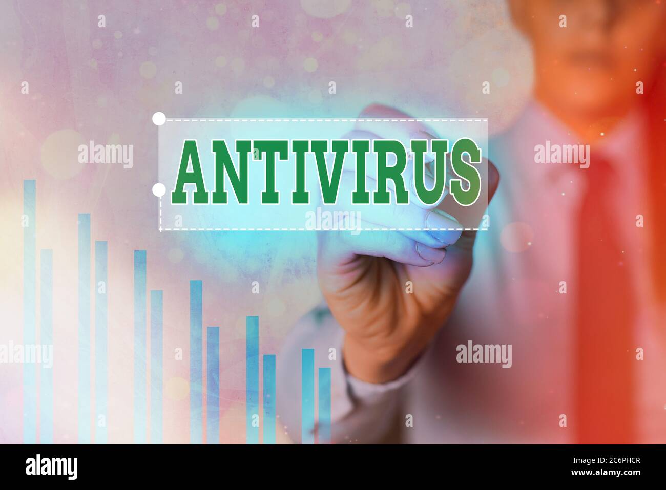 Textzeichen mit Antivirus. Business Foto präsentiert geeignet für die Erkennung und Entfernung von Computerviren Pfeilsymbol geht nach oben und bezeichnet p Stockfoto