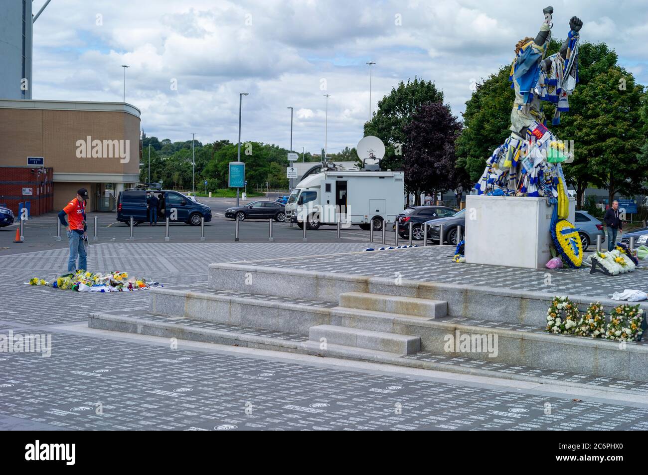 Memorial für englische Fußballer und World Cup 1966 Gewinner, Jack 'Jackie' Charlton, Leeds United Football Ground, Elland Road Leeds Samstag 11 Juli 2020 gestorben Freitag 10 Juli 2020 im Alter von 85 Stockfoto