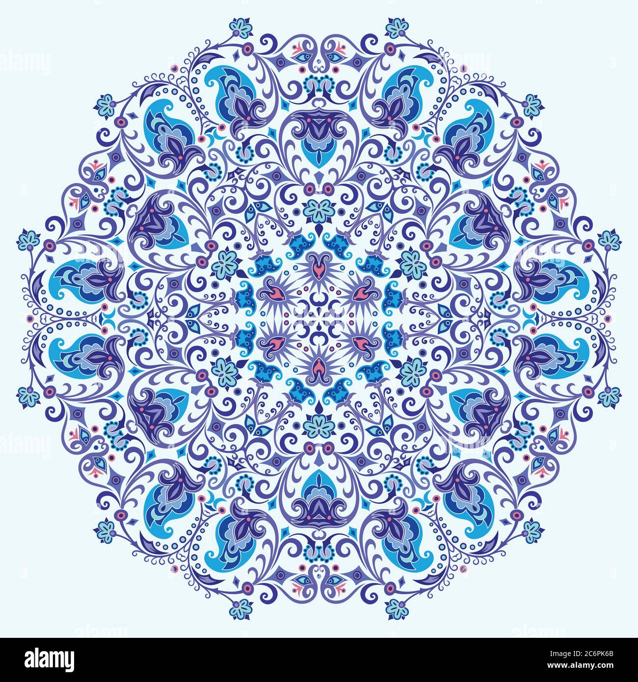 Vektor blau dekorativ floral ethnische Illustration Stock Vektor