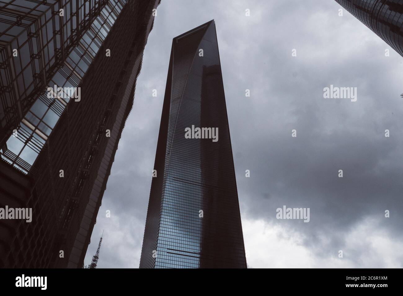 Wirklich großes Glasgebäude, Stadt von Shanghai China. Stockfoto