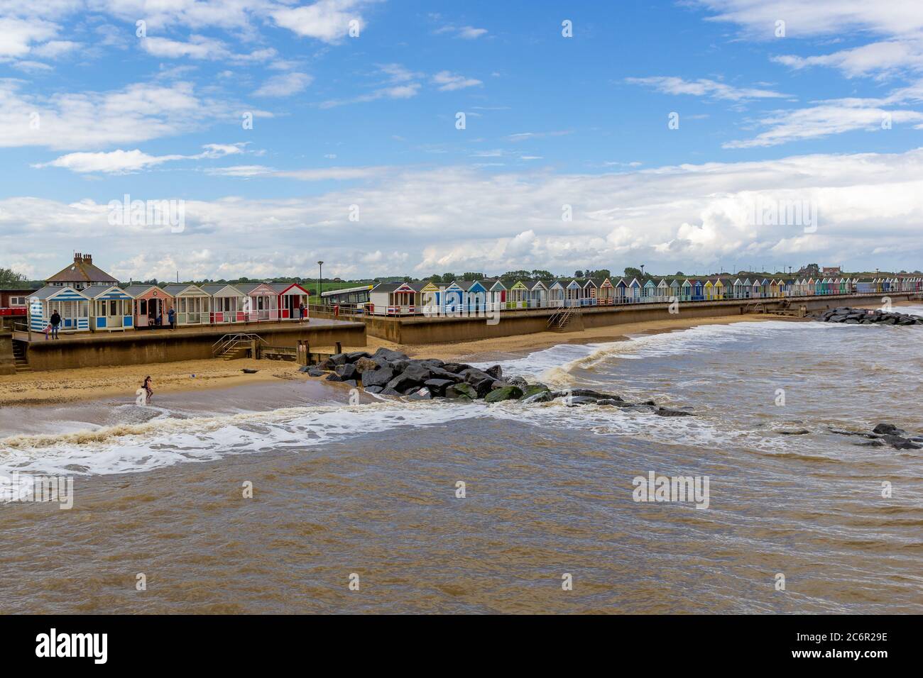 Eine junge Robbe am Strand von Southwold am Suffolk Küste Stockfoto