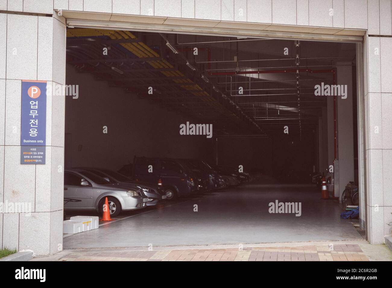 Tiefgarage, Stadt Busan Südkorea. Stockfoto