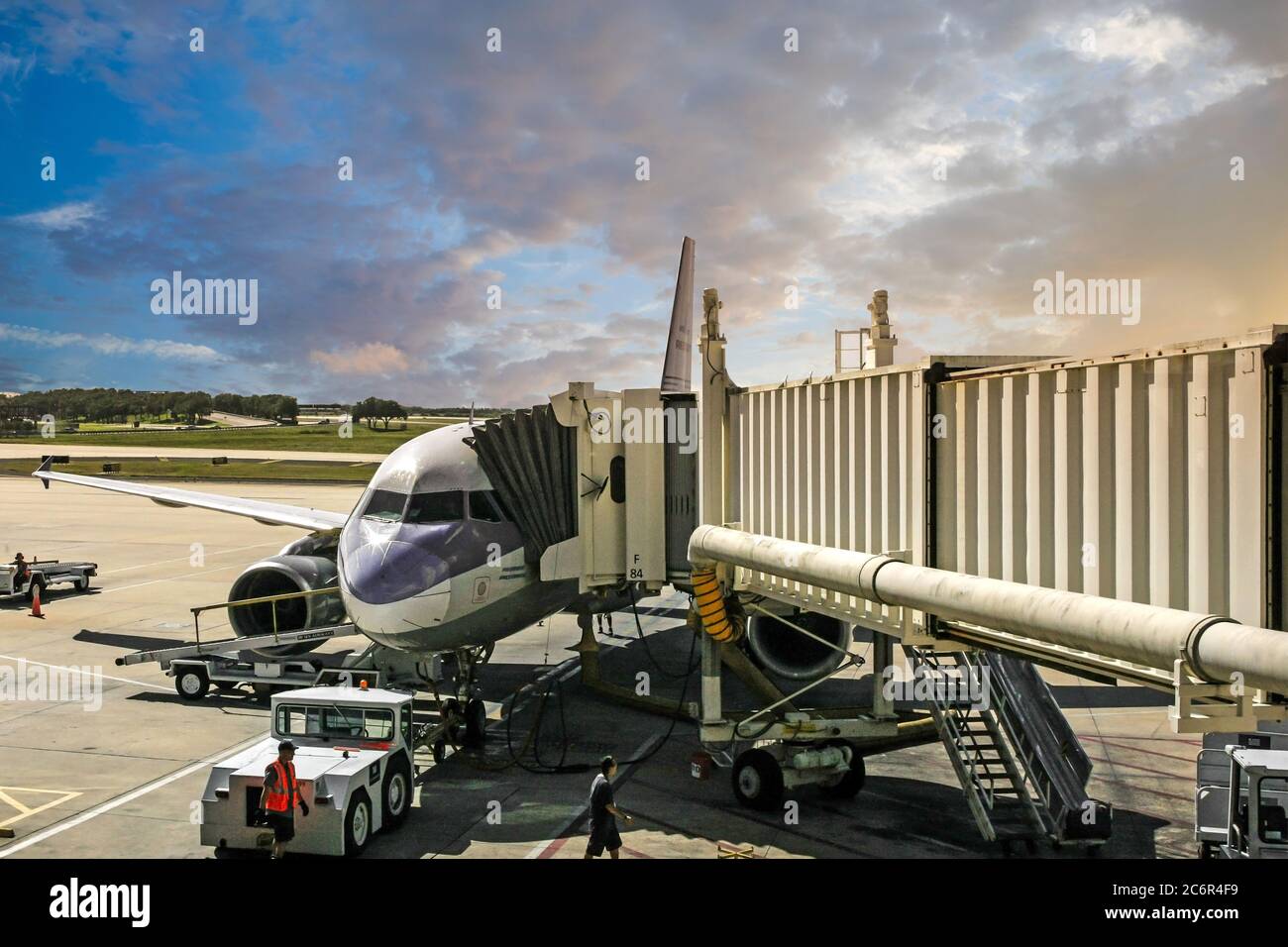 Piedmont Airlines Boeing 737 am Gate Vorbereitung für den Abflug am Tampa International Airport in Florida Stockfoto