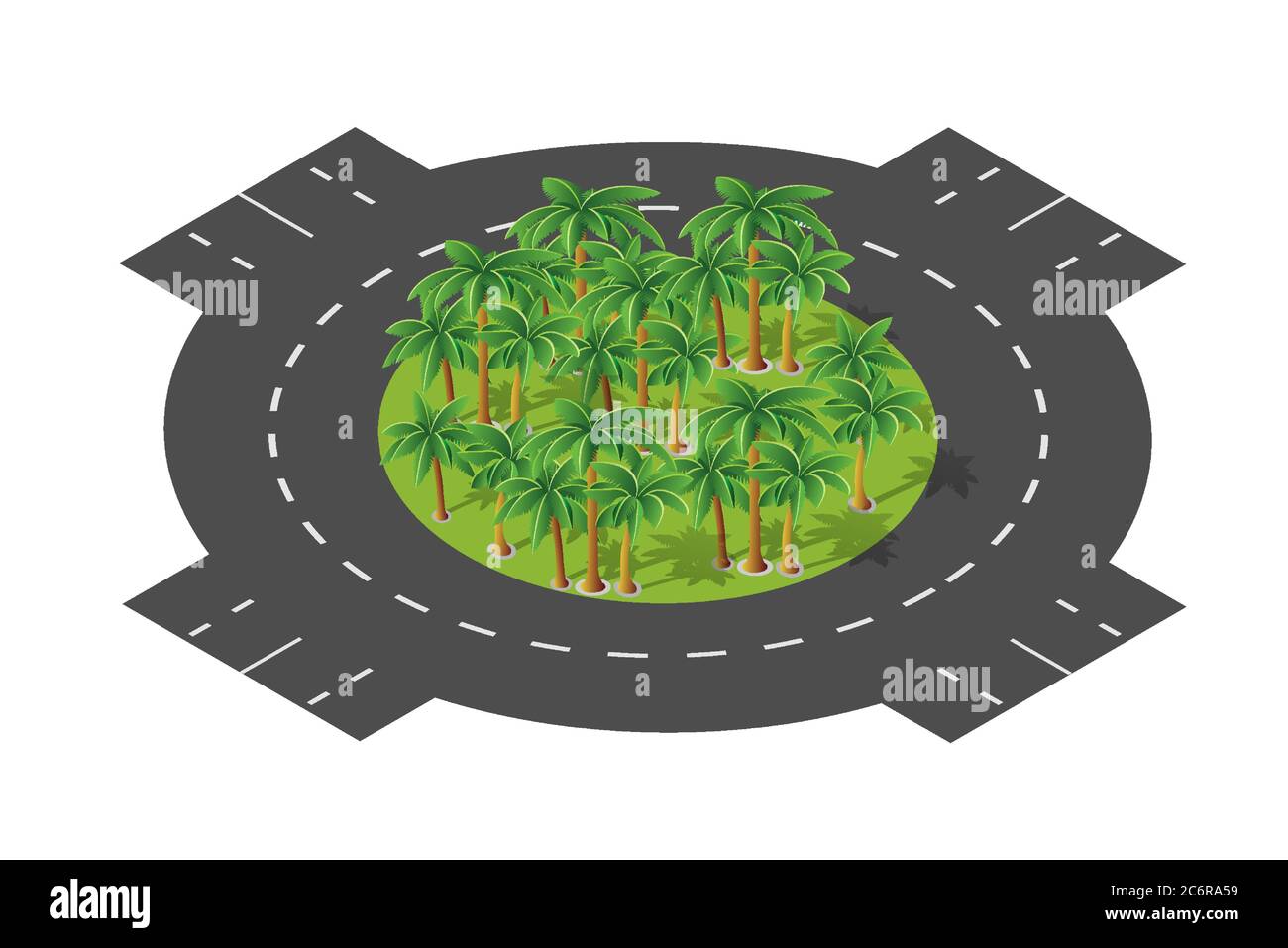 Perspektivischer Blick von oben auf das Stadtquartier Stock Vektor