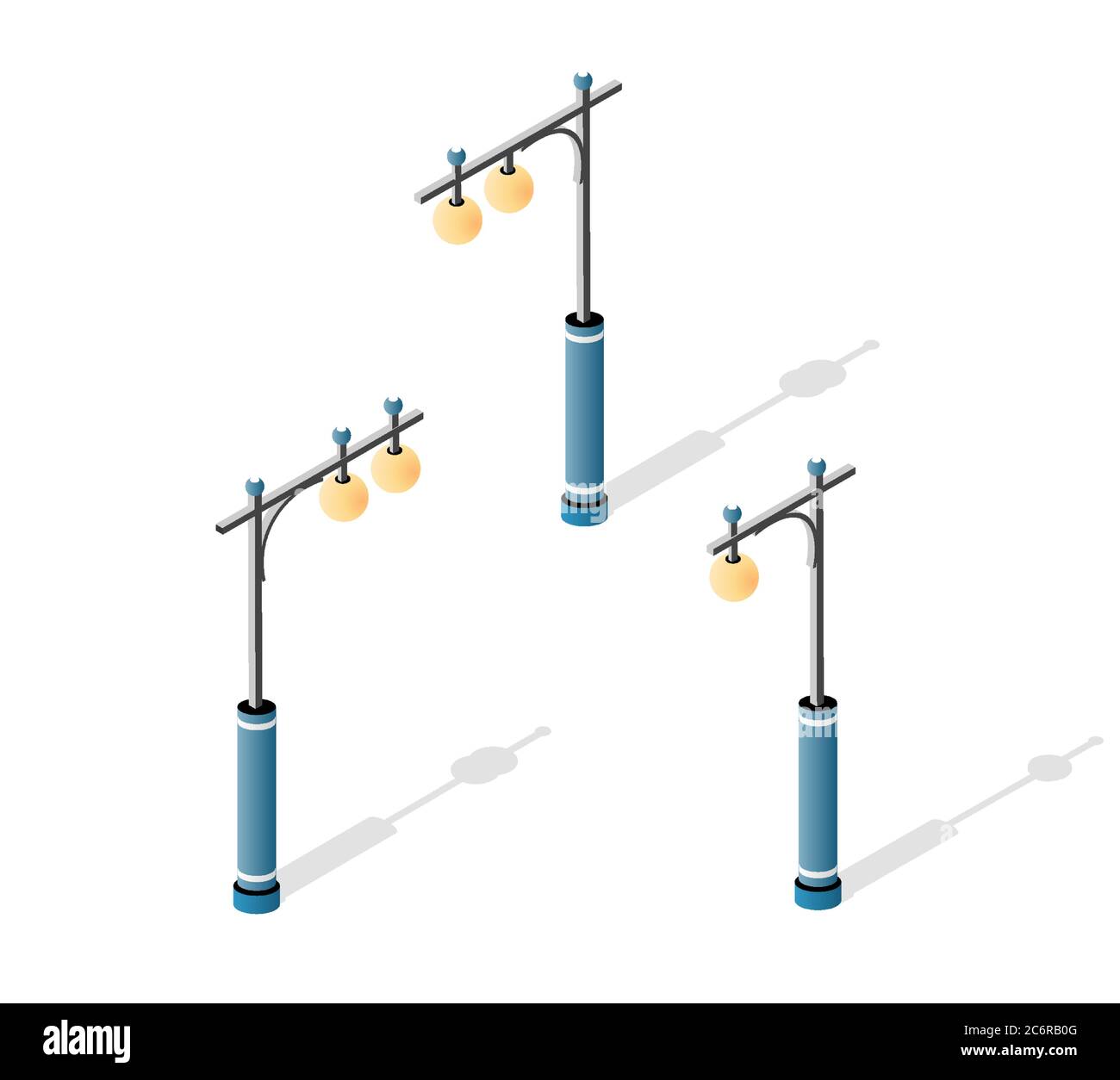 Streetlight Set mit Laternen und Stadtbeleuchtung Stock Vektor