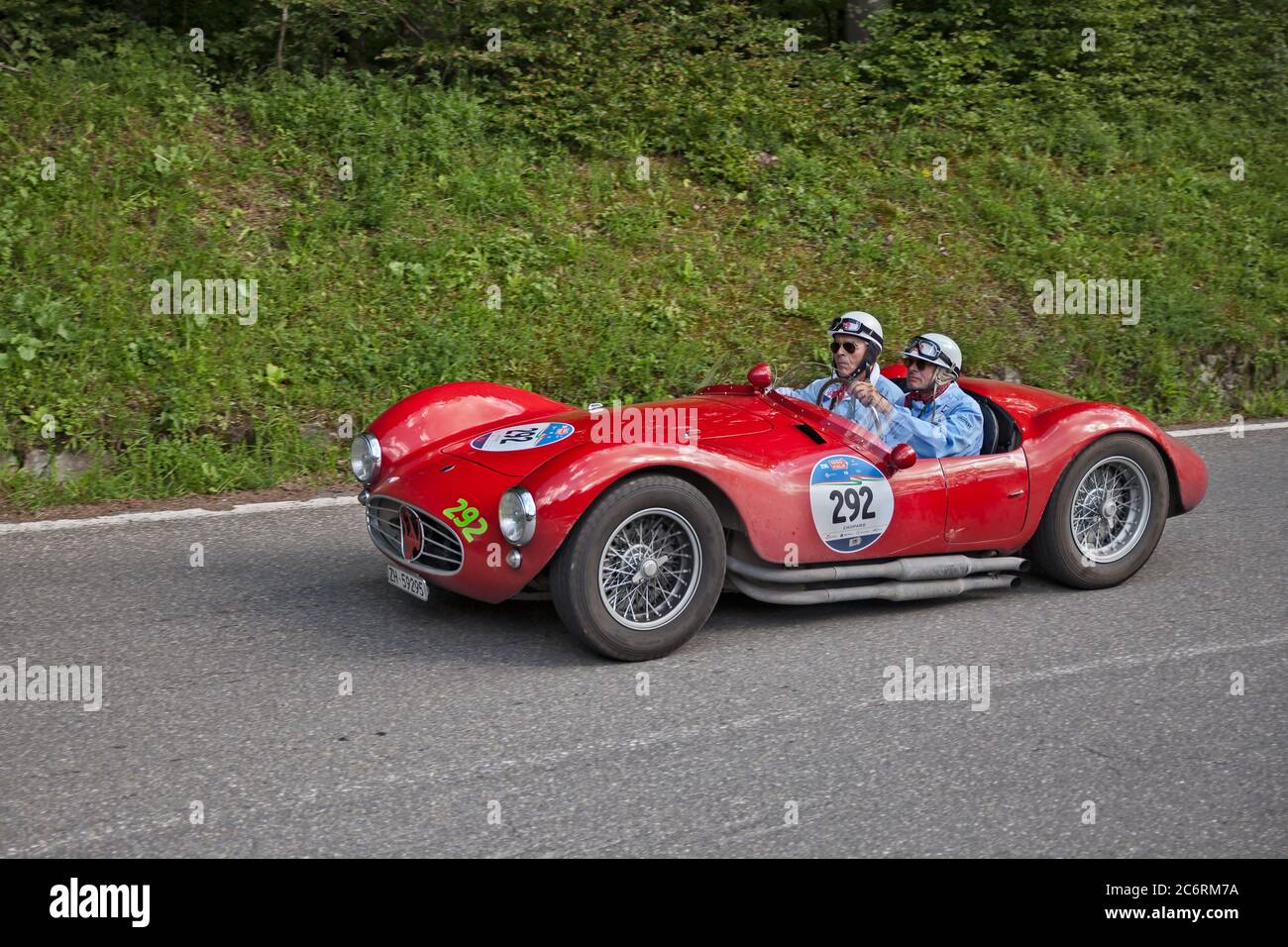 Oldtimer-Rennwagen Maserati A6 GCS/53 Fantuzzi (1953) im Klassikrennen Mille Miglia am 21. Mai 2016 im Passo della Futa (FI) Italien Stockfoto