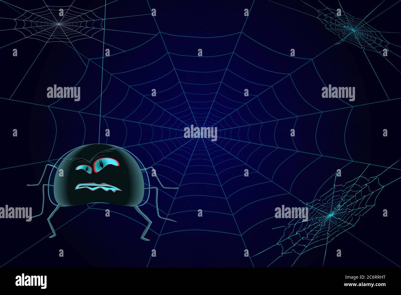 Halloween Feiertagsbanner, Party Einladungskarte oder Poster Design mit Spinne und Spinnennetz. Halloween Hintergrund mit Kopierer Platz. Stock-Vektor Stock Vektor
