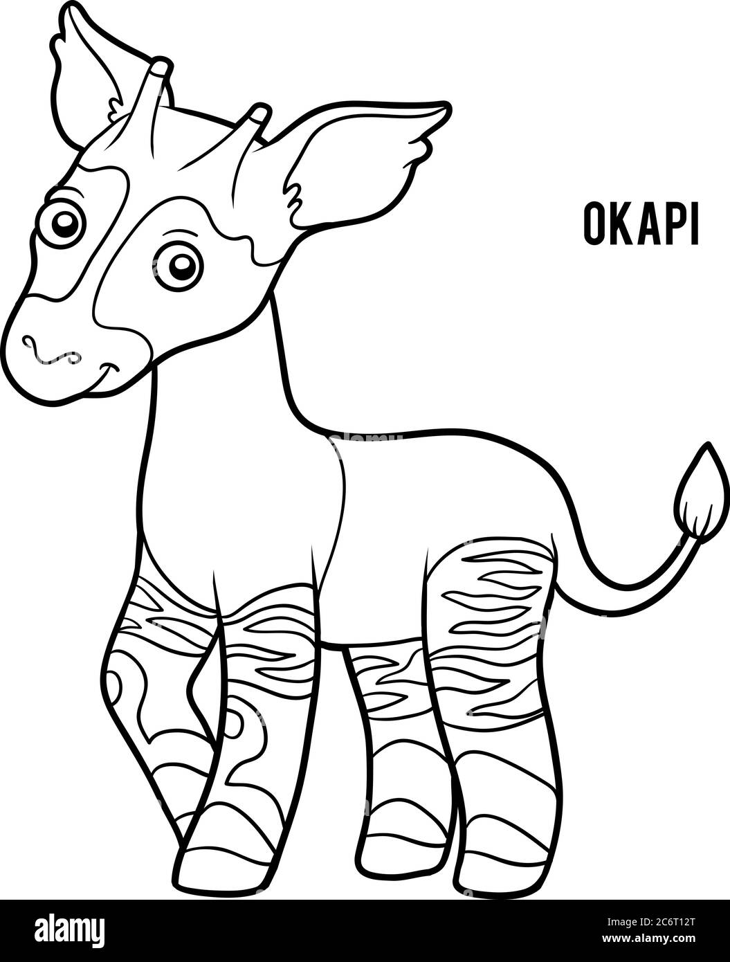 Malbuch für Kinder, Okapi Stock Vektor
