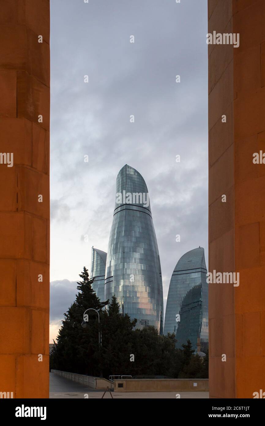 Martyrs Lane ist ein Kriegsdenkmal für diejenigen, die im Krieg gegen Armenien gestorben sind und sich in Baku Aserbaidschan befindet Stockfoto