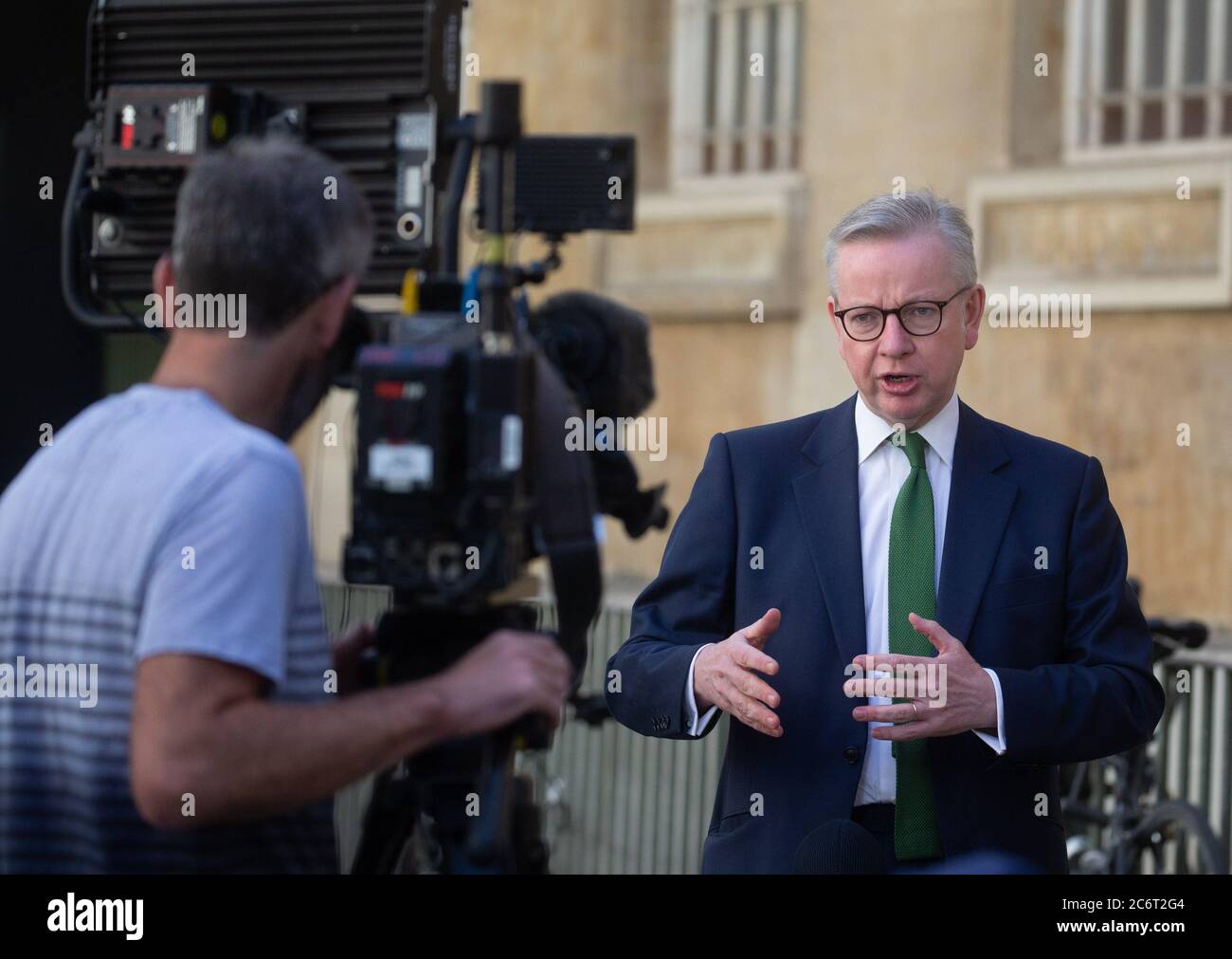 London, Großbritannien. Juli 2020. Michael Gove gibt ein Interview, bevor er auf 'The Andrew Marr Show' geht. Quelle: Tommy London/Alamy Live News Stockfoto