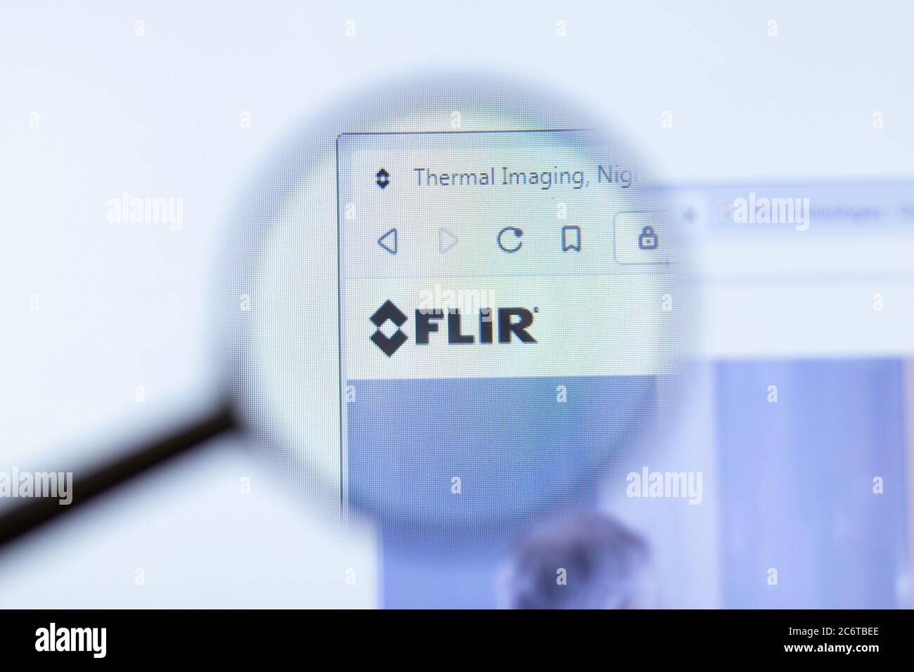 Moskau, Russland - 1. Juni 2020: FLIR Systems Website mit Logo , illustrative Editorial Stockfoto