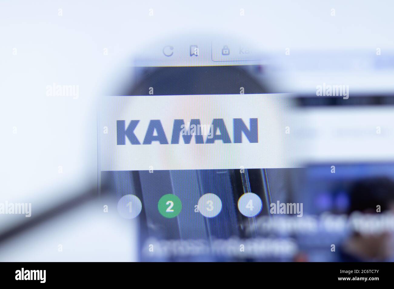 Moskau, Russland - 1. Juni 2020: KAMAN Website mit Logo , illustrative Editorial Stockfoto