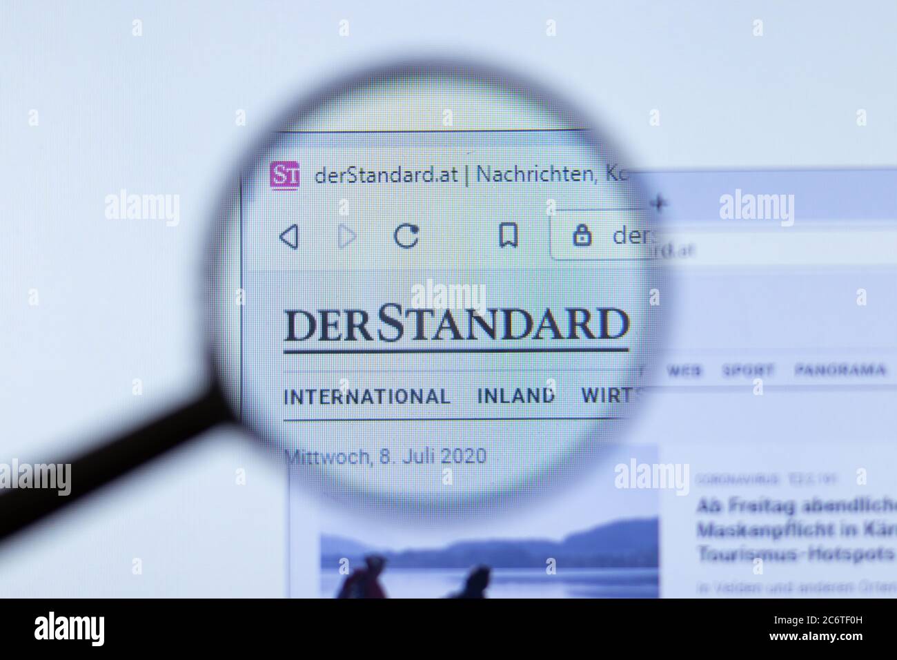 Moskau, Russland - 1. Juni 2020: DerStandard-Website mit Logo , illustrative Editorial Stockfoto