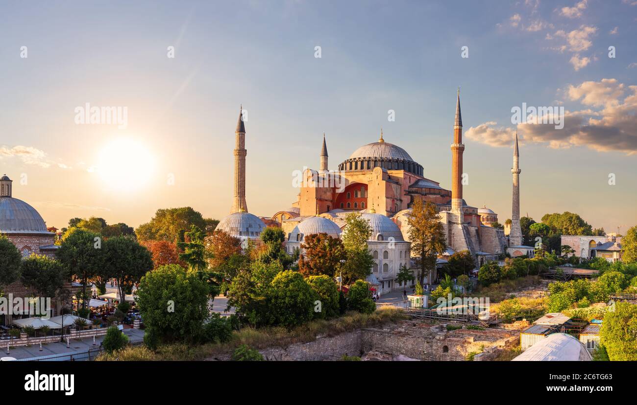 Hagia Sophia Moschee in Instanbul, Türkei, volle Aussicht Stockfoto