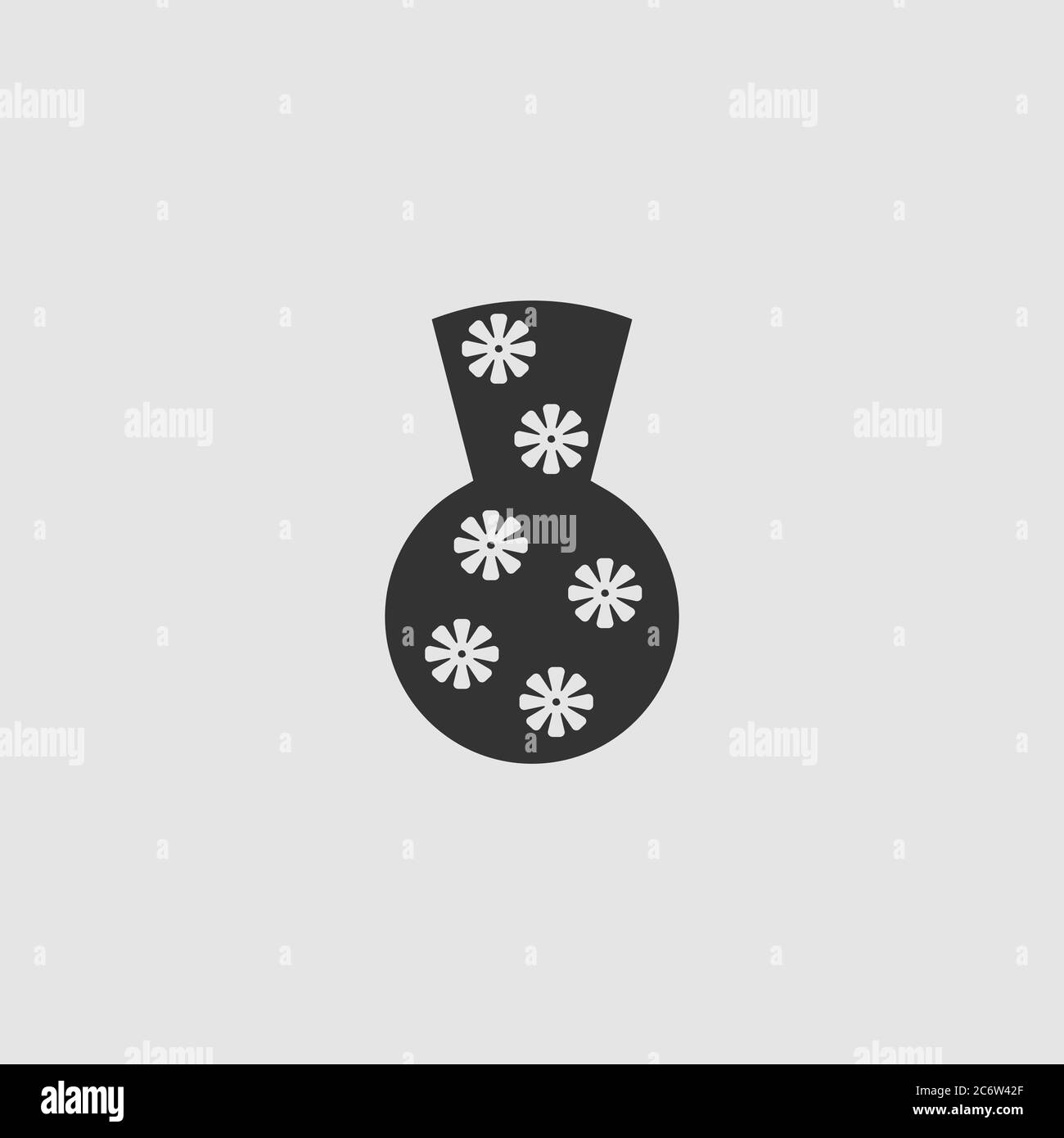 Keramik Vase Icon flach. Schwarzes Piktogramm auf grauem Hintergrund. Vektorgrafik Symbol Stock-Vektorgrafik