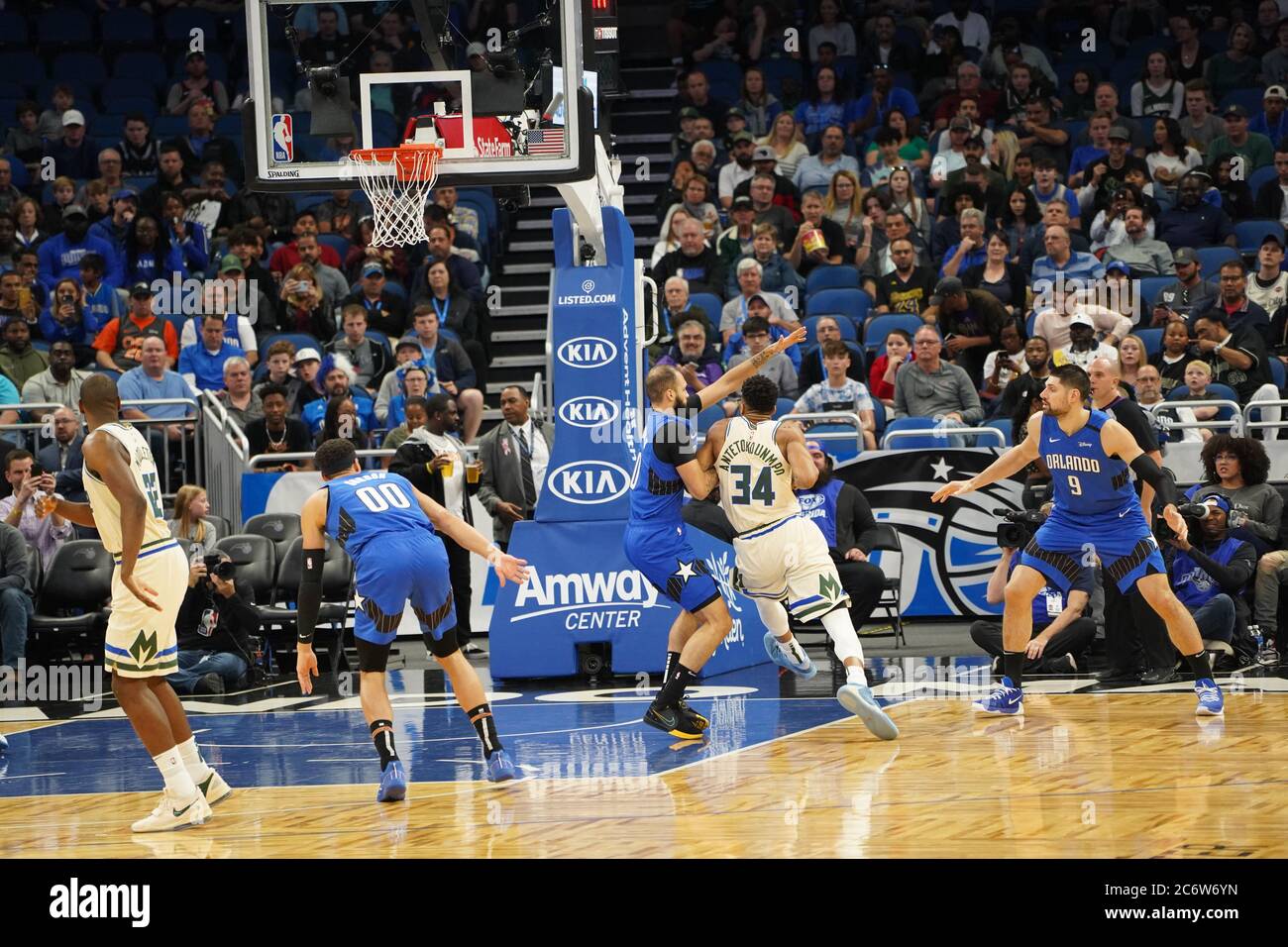 Orlando Magic Gastgeber der Milwaukee Bucks im Amway in Orlando Florida am Samstag, den 8. Februar 2020. Bildnachweis: Marty Jean-Louis Stockfoto