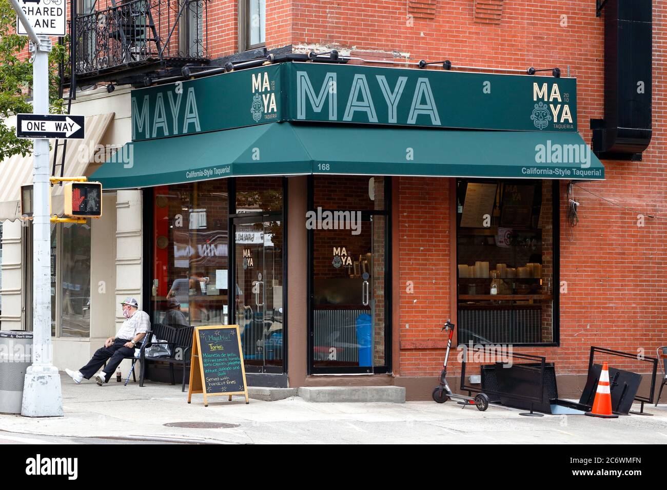 Maya Taqueria, 168 5. Ave, Brooklyn, New York, NYC Foto von einem mexikanischen Restaurant, taqueria im Park Slope-Viertel. Stockfoto