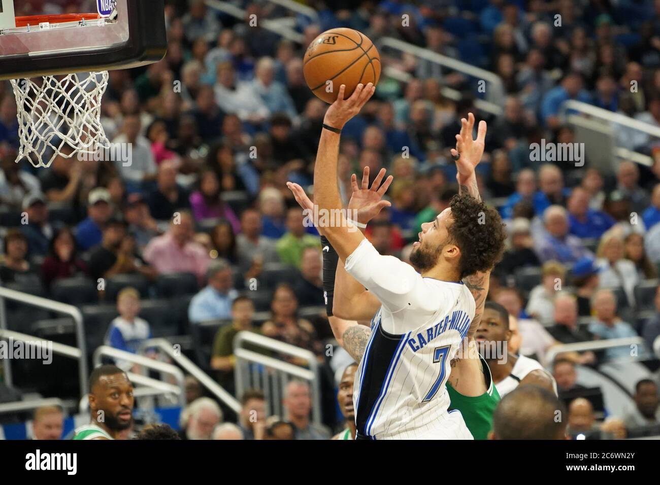 Orlando Spieler Michael Carter-Williams macht einen Zwischenstopp im Amway Center am Freitag, 24. Januar 2020 in Orlando, Florida. Bildnachweis: Marty Jean-Lo Stockfoto