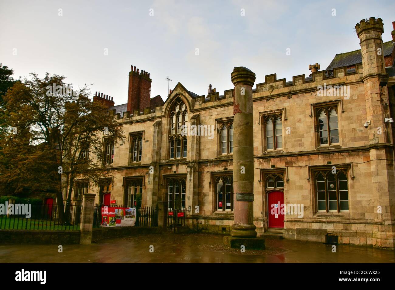 Römische Säule in Minster Yard in York, England Stockfoto