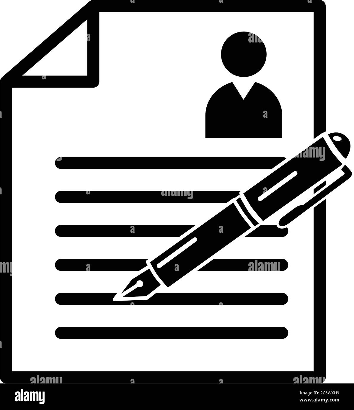 Recruitment Lebenslauf Lebenslauf Dokument mit Schreibfeder Stock Vektor