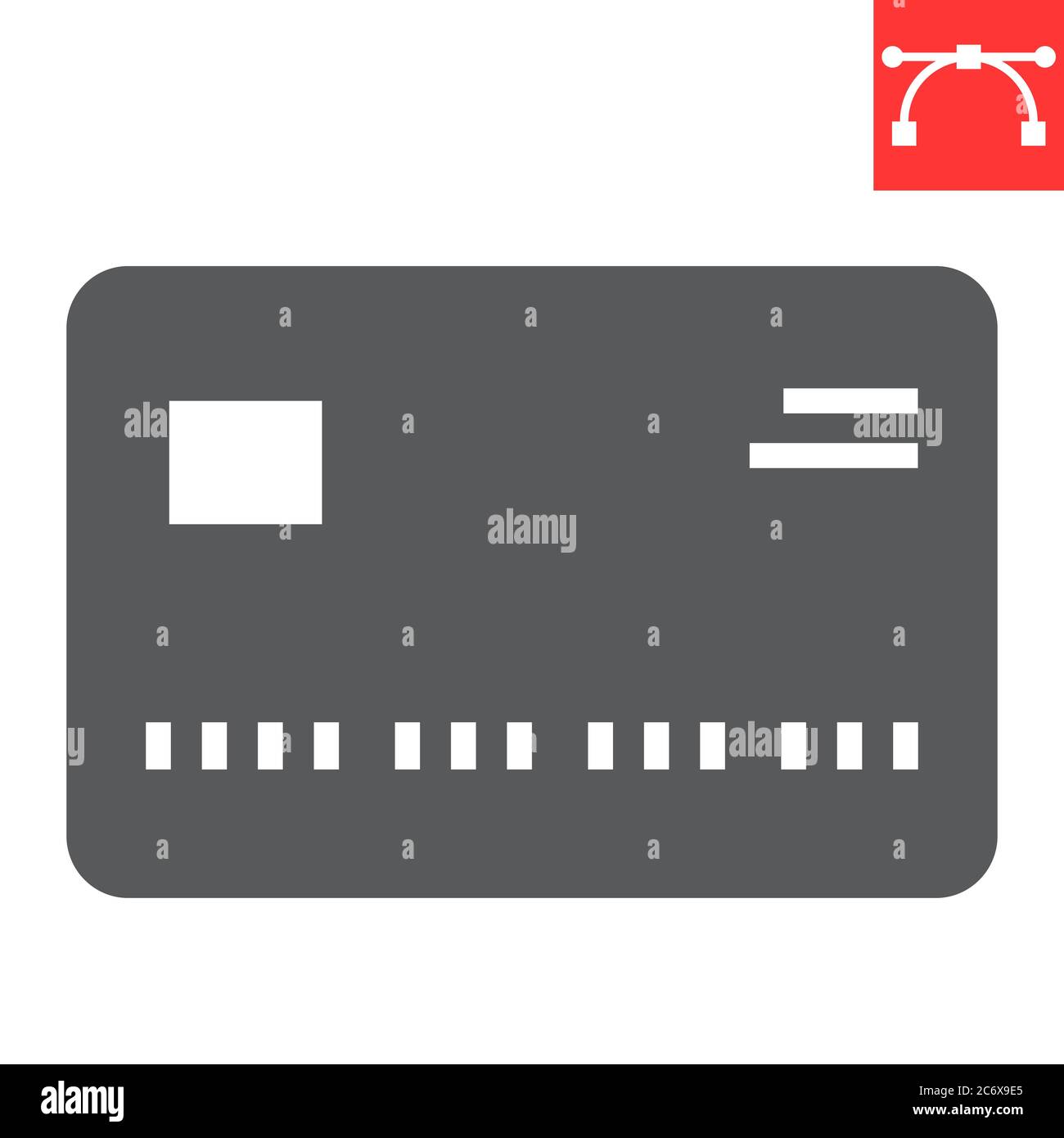 Kreditkarte Glyph Symbol, ui und Taste, kaufen Zeichen Vektorgrafik, editierbare Kontur solide Symbol, eps 10. Stock Vektor