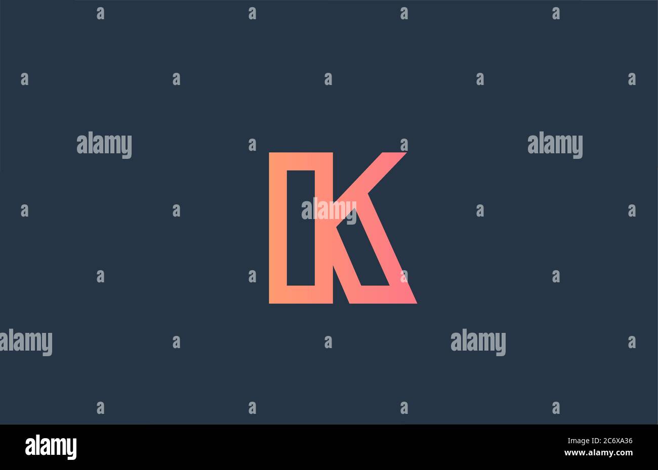 Pink Alphabet Buchstaben Logo K Symbol für Unternehmen und Unternehmen. Einfaches Liniendesign für Unternehmen Stock Vektor