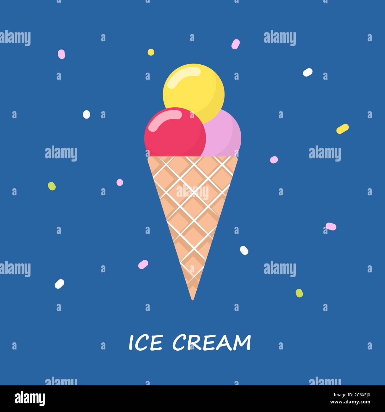 Schöne Vektor-Illustration von Geschmack Eis Stock Vektor