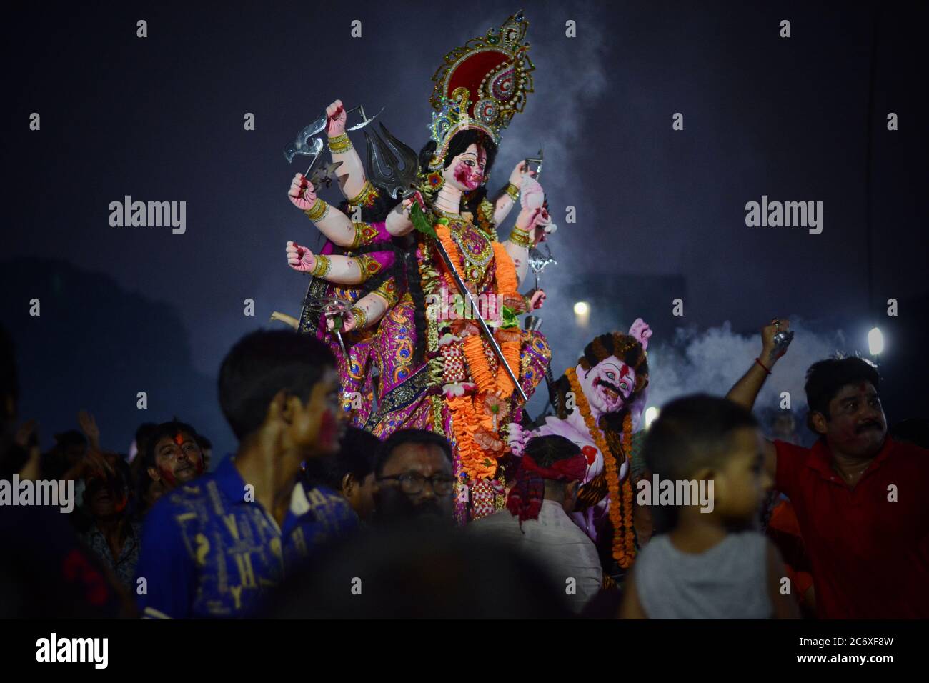 Statue der Göttin durga in Festival Stockfoto