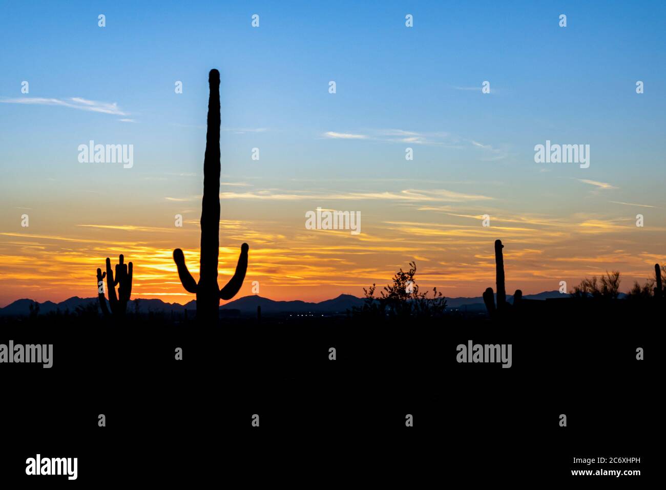 Wüste Sonnenuntergang Stockfoto