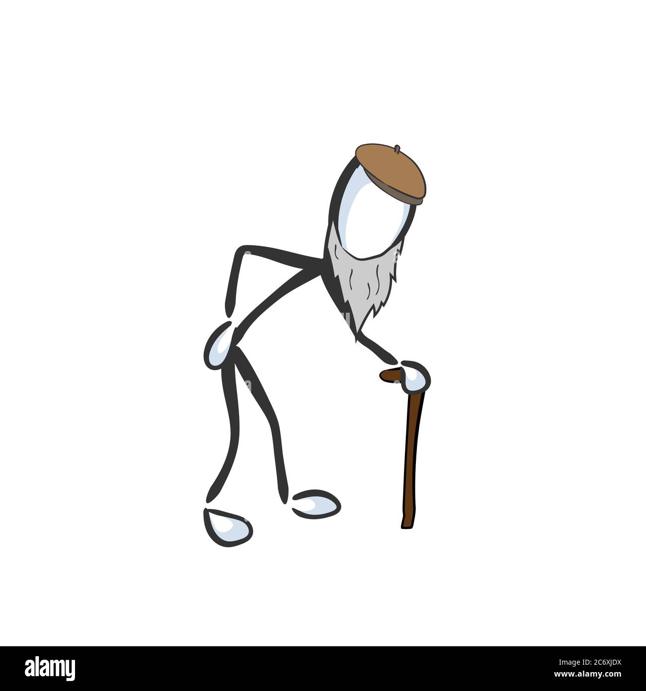 Alter Mann Mit Sachen Die Gehen Vektor Einfach Gealterten Grossvater Stickman Kein Gesicht Clipart Cartoon Von Hand Gezeichnet Doodle Skizze Grafische Illustration Stock Vektorgrafik Alamy