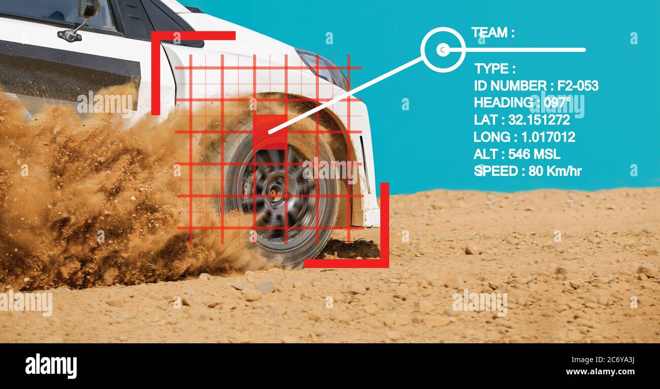 Maschinelles Lernen, künstliche Intelligenz (KI) wurde in den Motorsport gestoßen Stockfoto